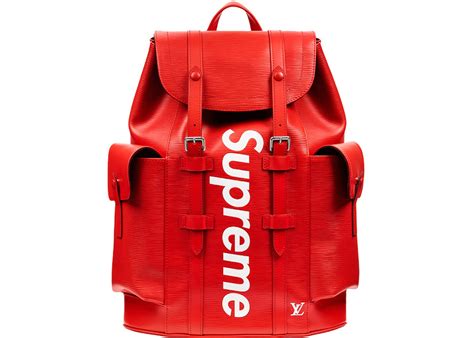 louis vuitton supreme red backpack.